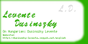 levente dusinszky business card